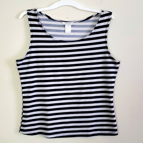 Dressbarn striped summer tank top, coastal nautical vibes, women's medium - Picture 1 of 8